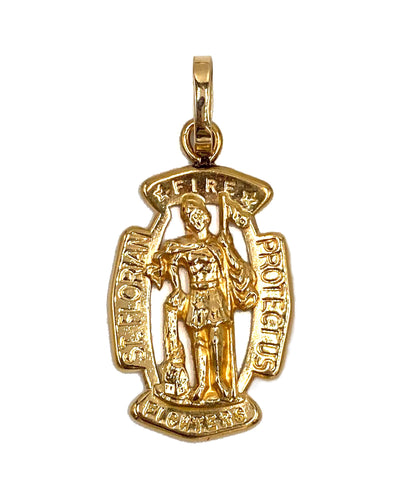 14K Yellow Gold Saint Florian Fire Fighters Charm