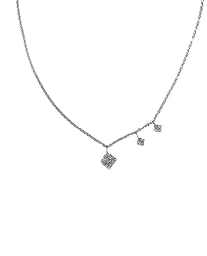 14K White Gold Diamond Necklace