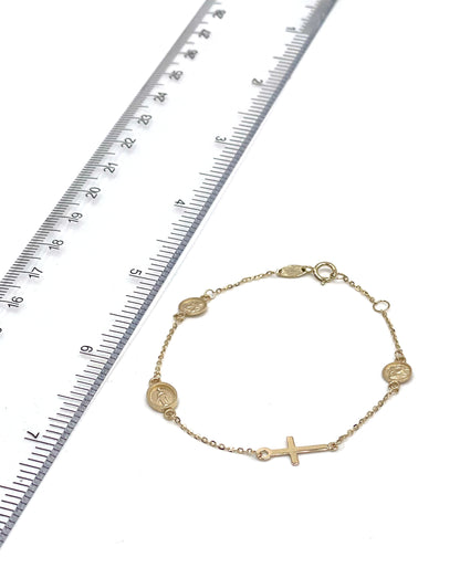 14K Yellow Gold Religious Bracelet