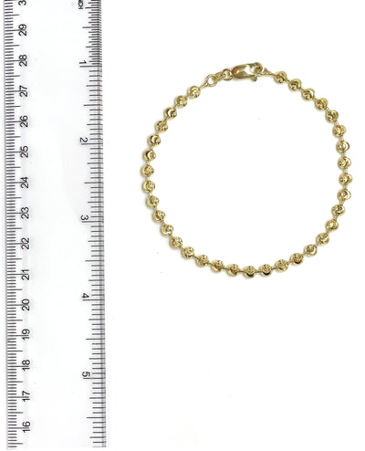 14K Yellow Gold Solid Ball Bracelet - 8 inches