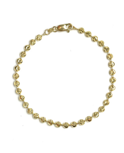14K Yellow Gold Solid Ball Bracelet - 8 inches