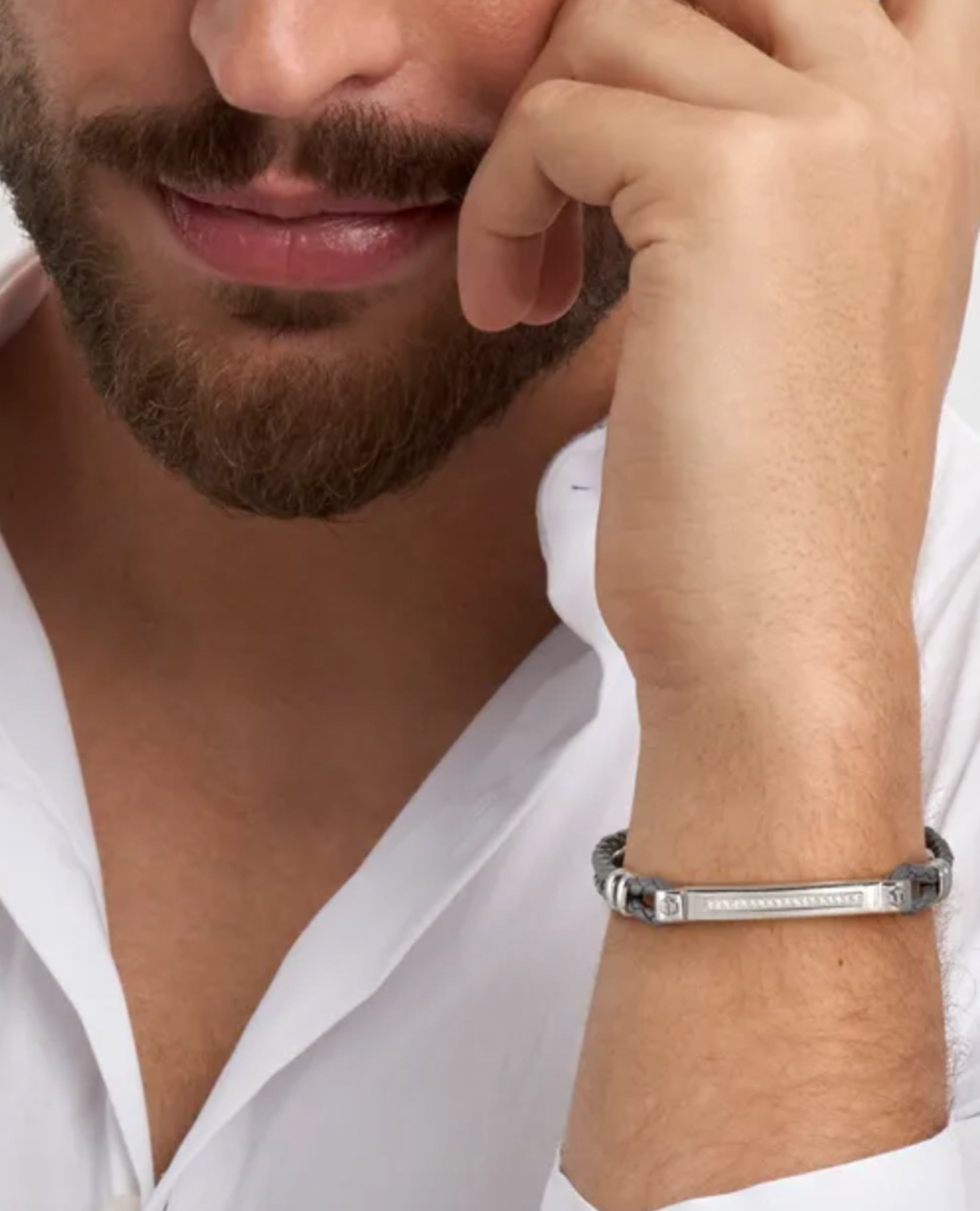 Nomination 133002/001 MANVISION Steel & Synthetic Leather Bracelet White