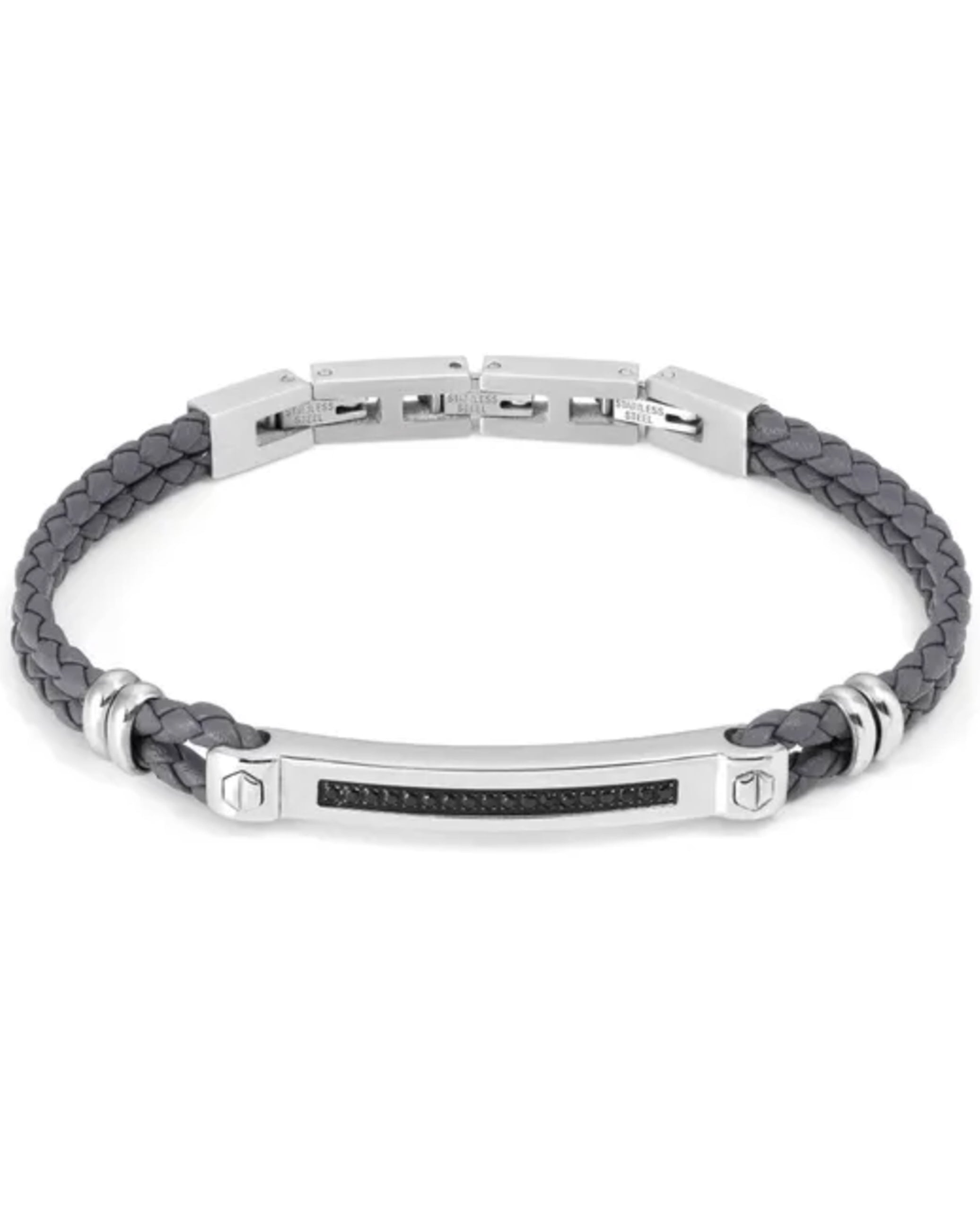 Nomination 133002/007 MANVISION Steel & Synthetic Leather Bracelet Black