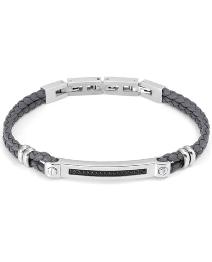 Nomination 133002/007 MANVISION Steel & Synthetic Leather Bracelet Black
