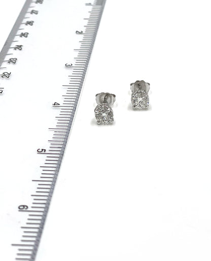 14K White Gold Earrings with 1.41 Carat Diamonds and Pushbacks