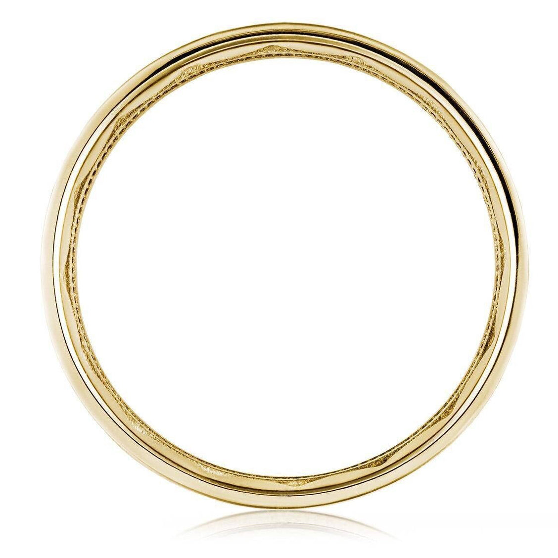 Tacori Classic, Flat Scroll Hand Engraved in High Polish Finish Wedding Band in 18K Yellow Gold