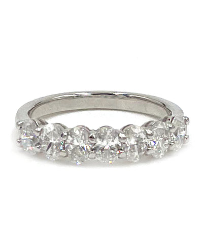 Oval Diamond Band 1.33 Carats Set in 18K White Gold
