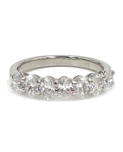 Oval Diamond Band 1.33 Carats Set in 18K White Gold