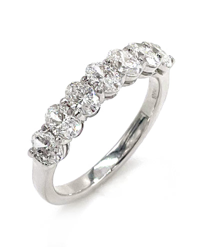 Oval Diamond Band 1.33 Carats Set in 18K White Gold