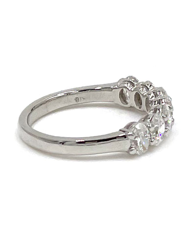Oval Diamond Band 1.33 Carats Set in 18K White Gold