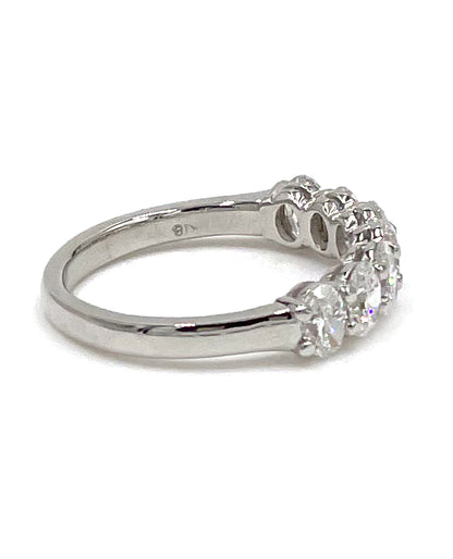 Oval Diamond Band 1.33 Carats Set in 18K White Gold