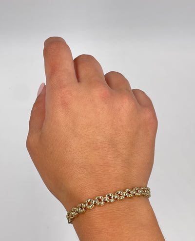 14K Yellow Gold Solid Link Bracelet