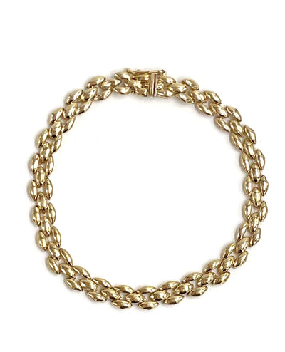 14K Yellow Gold Solid Link Bracelet