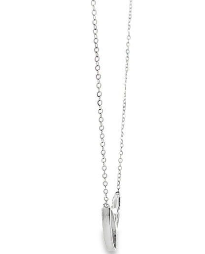 Double Leaf Asymmetric Sapphire and Diamond Necklace in 14K White Gold