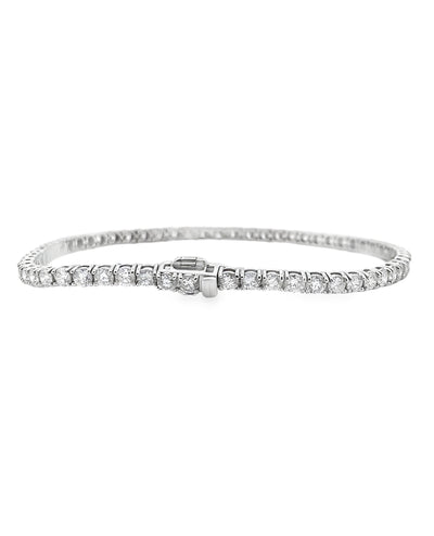 14K White Gold Lab Grown Tennis Bracelet with 4.80 carats