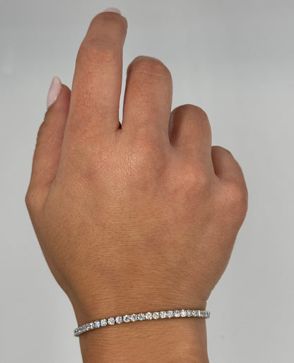 14K White Gold Lab Grown Tennis Bracelet with 4.80 carats