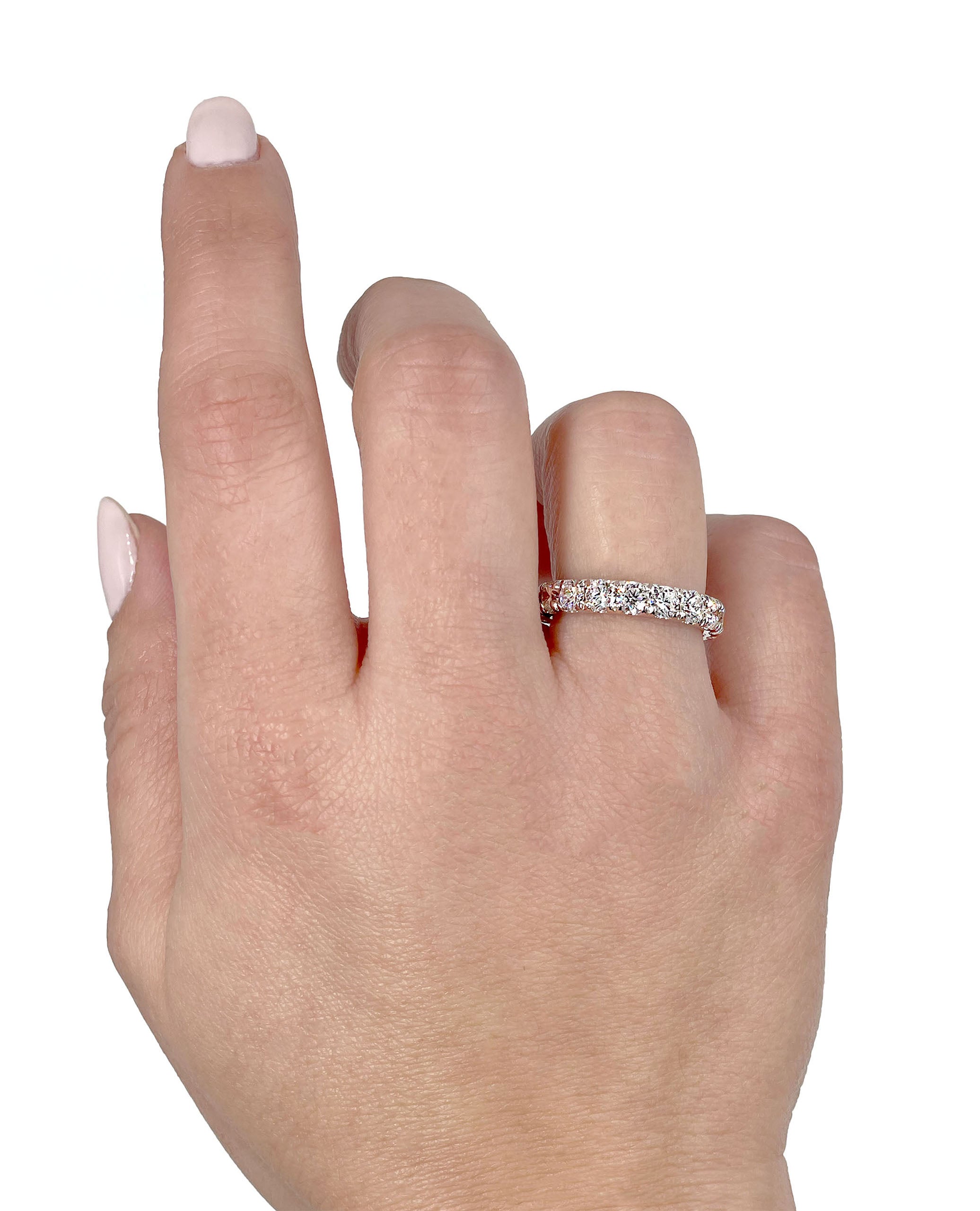 14K White Gold Lab Grown Eternity Band - 3.32 carats