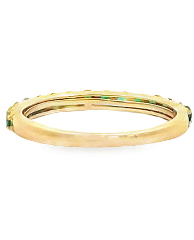 14K Yellow Gold Emerald Stackable Ring
