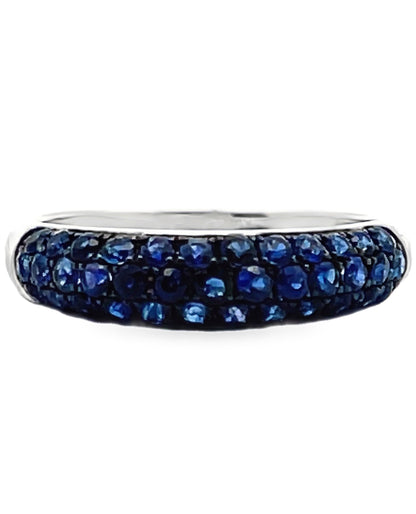18K White Gold Pave Set Sapphire Ring