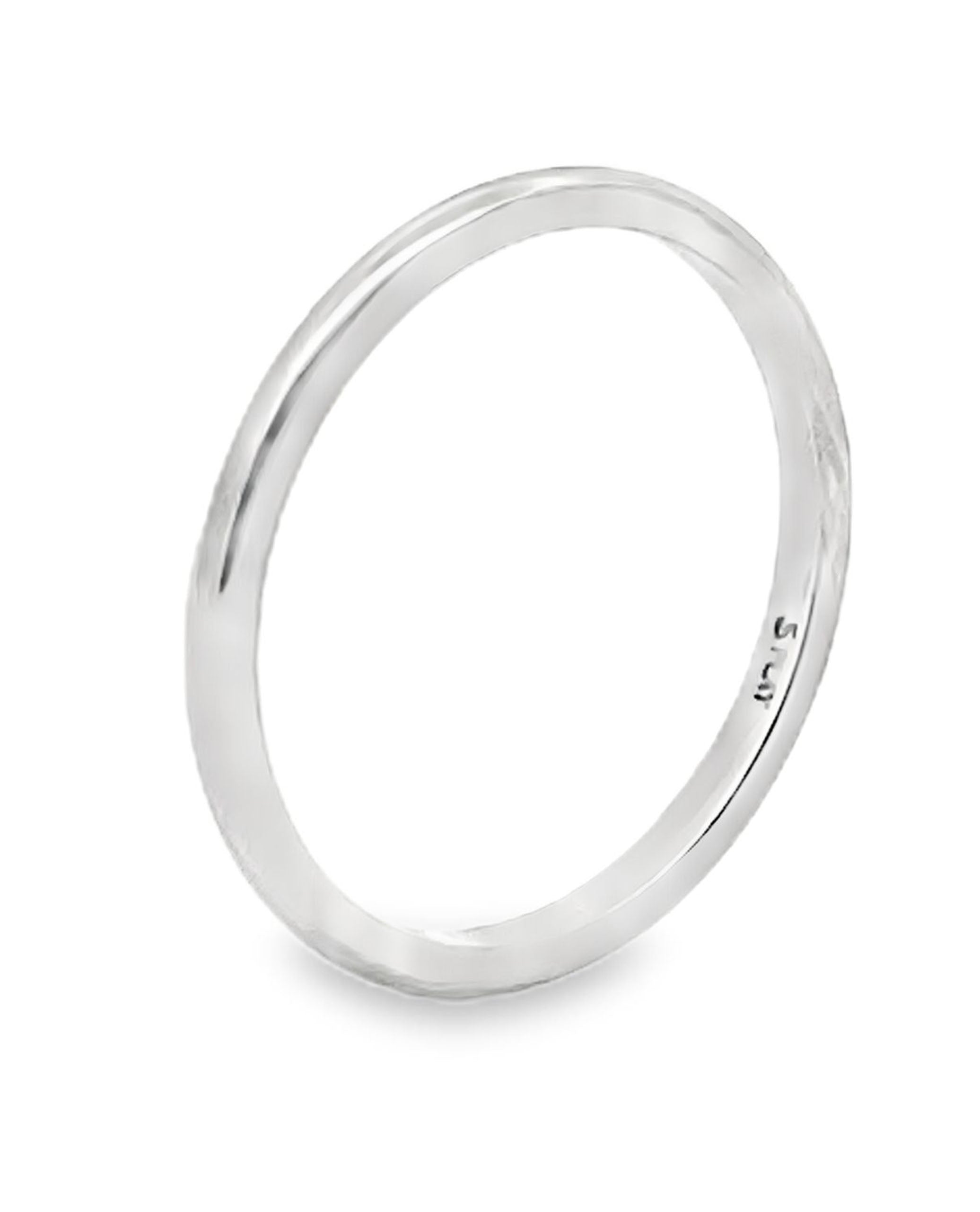 Platinum 1.5mm Half Round Band- Size 6