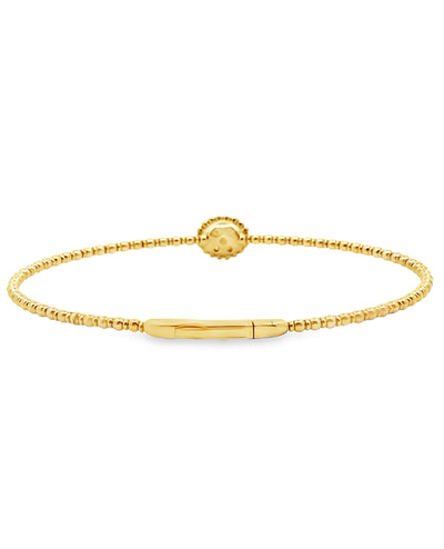 14K Yellow Gold Single Station 0.23 Carat Diamond Bangle Bracelet