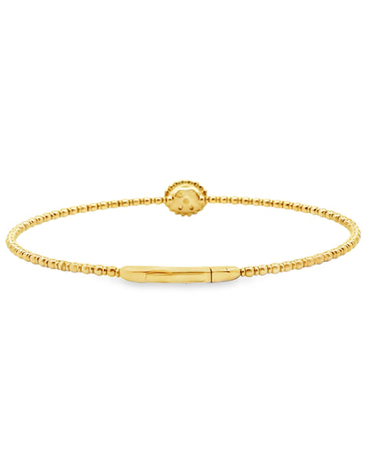 14K Yellow Gold Single Station Diamond Bangle Bracelet
