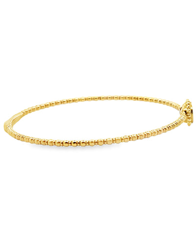 14K Yellow Gold Single Station 0.23 Carat Diamond Bangle Bracelet