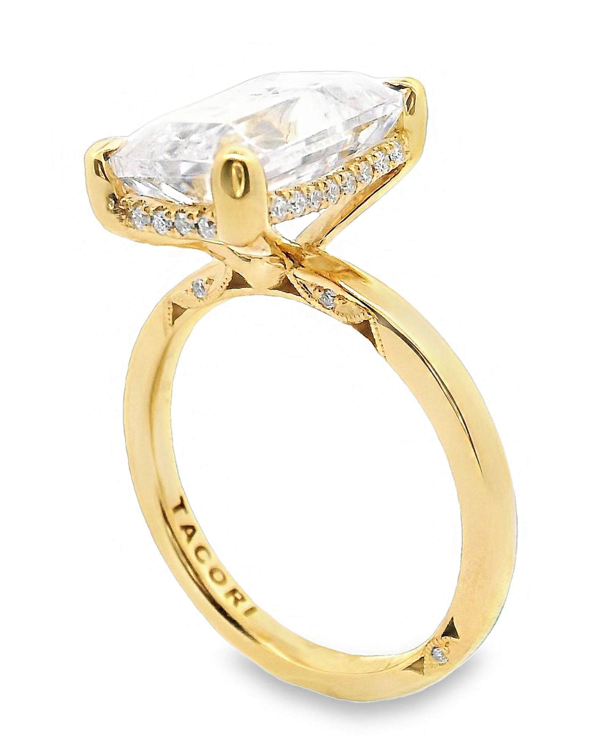 Tacori 26882.2 Emerald Cut 12X8.5Y 18K Yellow Gold RoyalT Engagement Ring