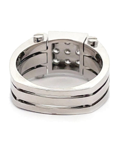14K White Gold Men's 0.54 Carat Diamond Ring