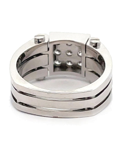 14K White Gold Men's Diamond Ring