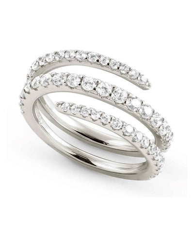 Nomination 149701-008 "Lovelight" Sterling Silver White Spiral Ring with Crystals