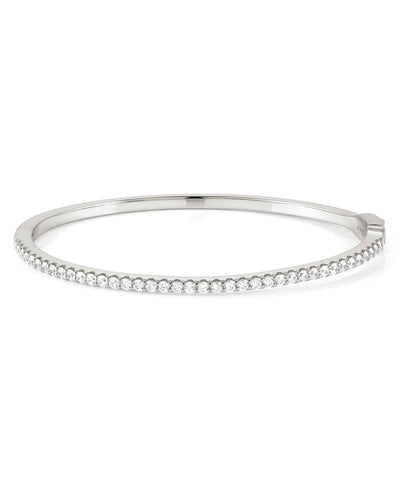 Nomination 149704/008 Lovelight Sterling Silver White Bangle Bracelet with Single Row of Crystals