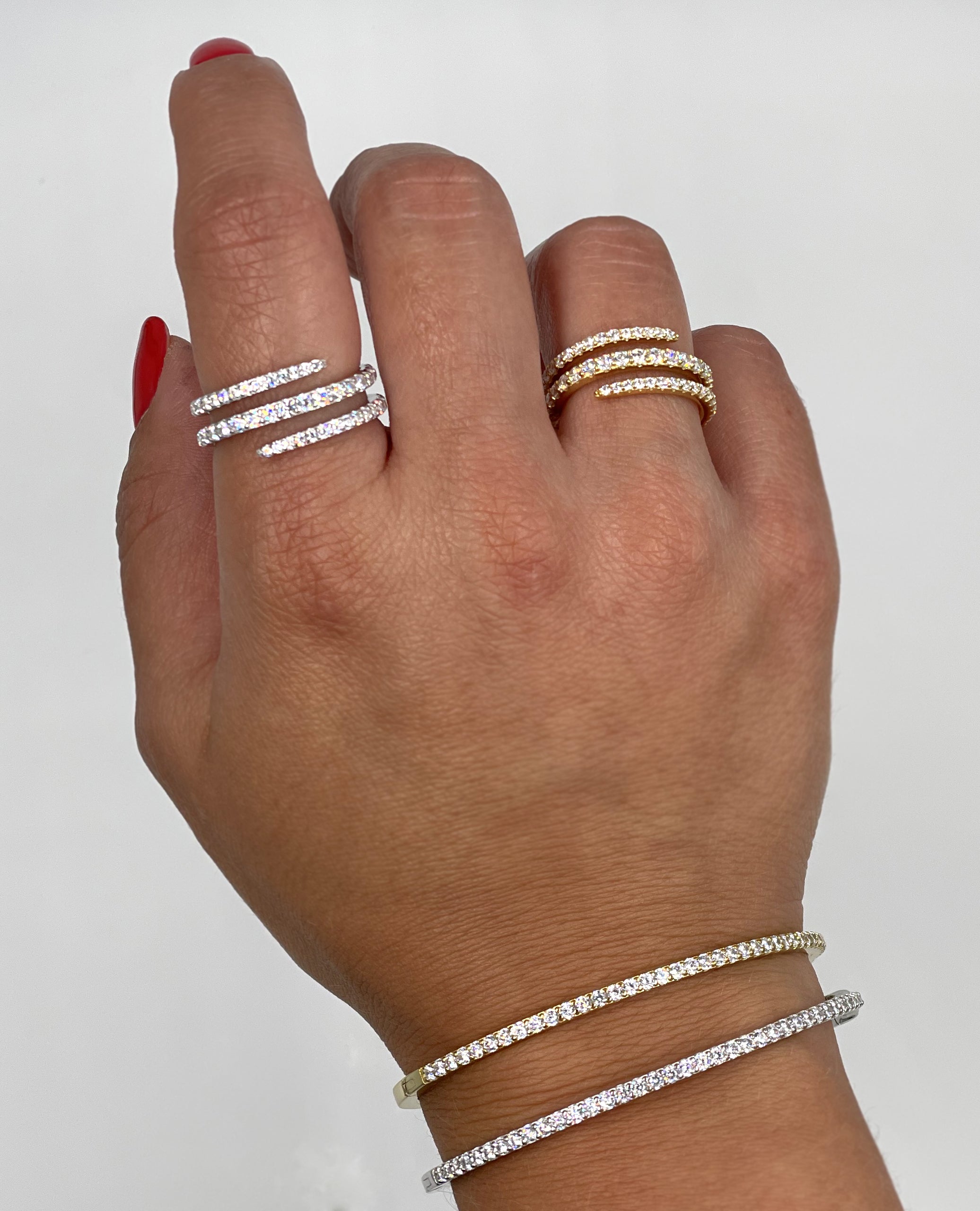 Nomination 149701-008 "Lovelight" Sterling Silver White Spiral Ring with Crystals