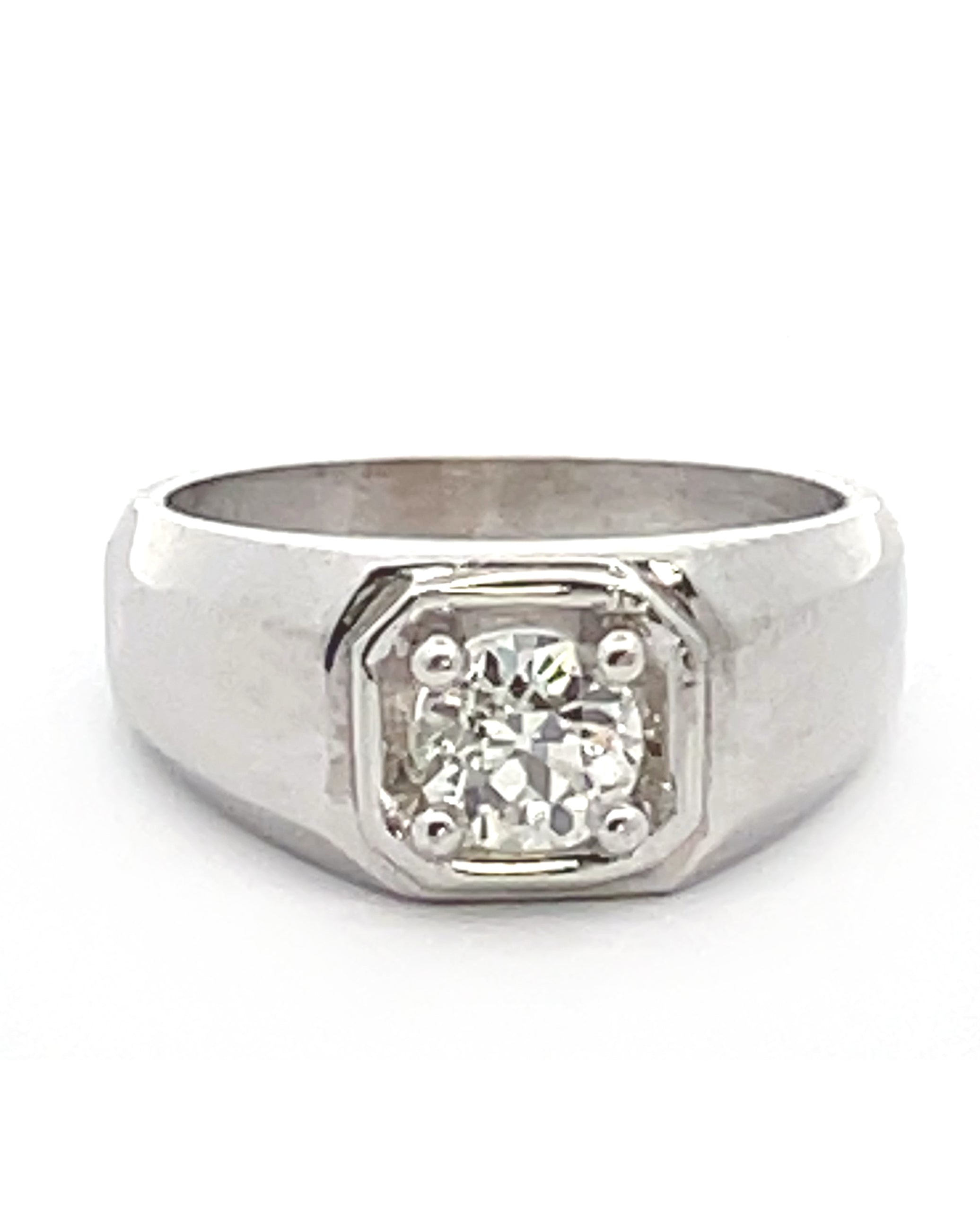 Men's 14K White Gold Diamond Ring