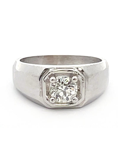 14K White Gold Men's Diamond Ring 0.95 Carats EGL Certified
