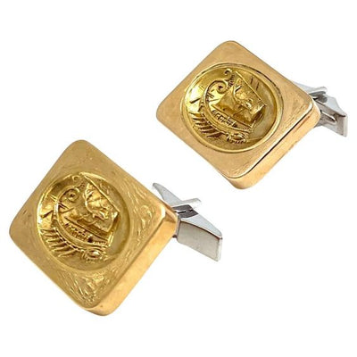 Pre-owned 14K Yellow Gold Cufflinks with High Karat Gold Inset