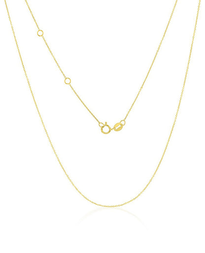 14K Yellow Gold 0.68mm Diamond-Cut Cable Chain
