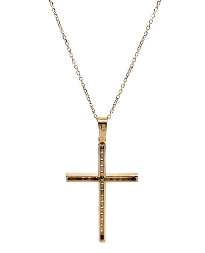 14K Yellow Gold Diamond Cross