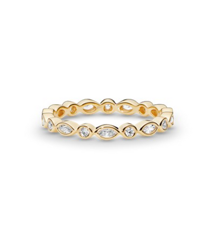 Pandora 150183CZ 14K Yellow Gold Ring Alluring Brilliant Marquise
