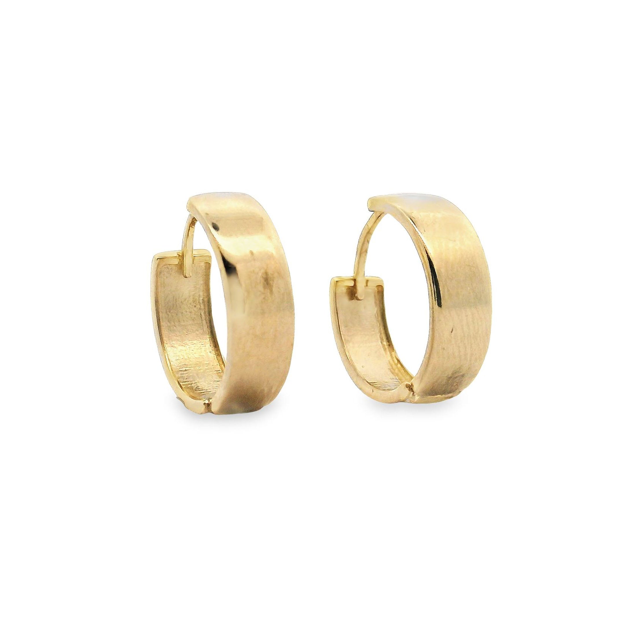 14K Yellow Gold Huggie Hoop Earrings