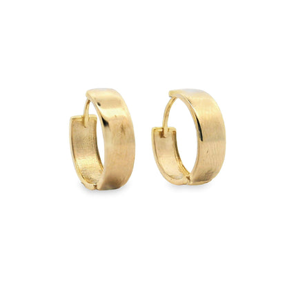 14K Yellow Gold Huggie Hoop Earrings
