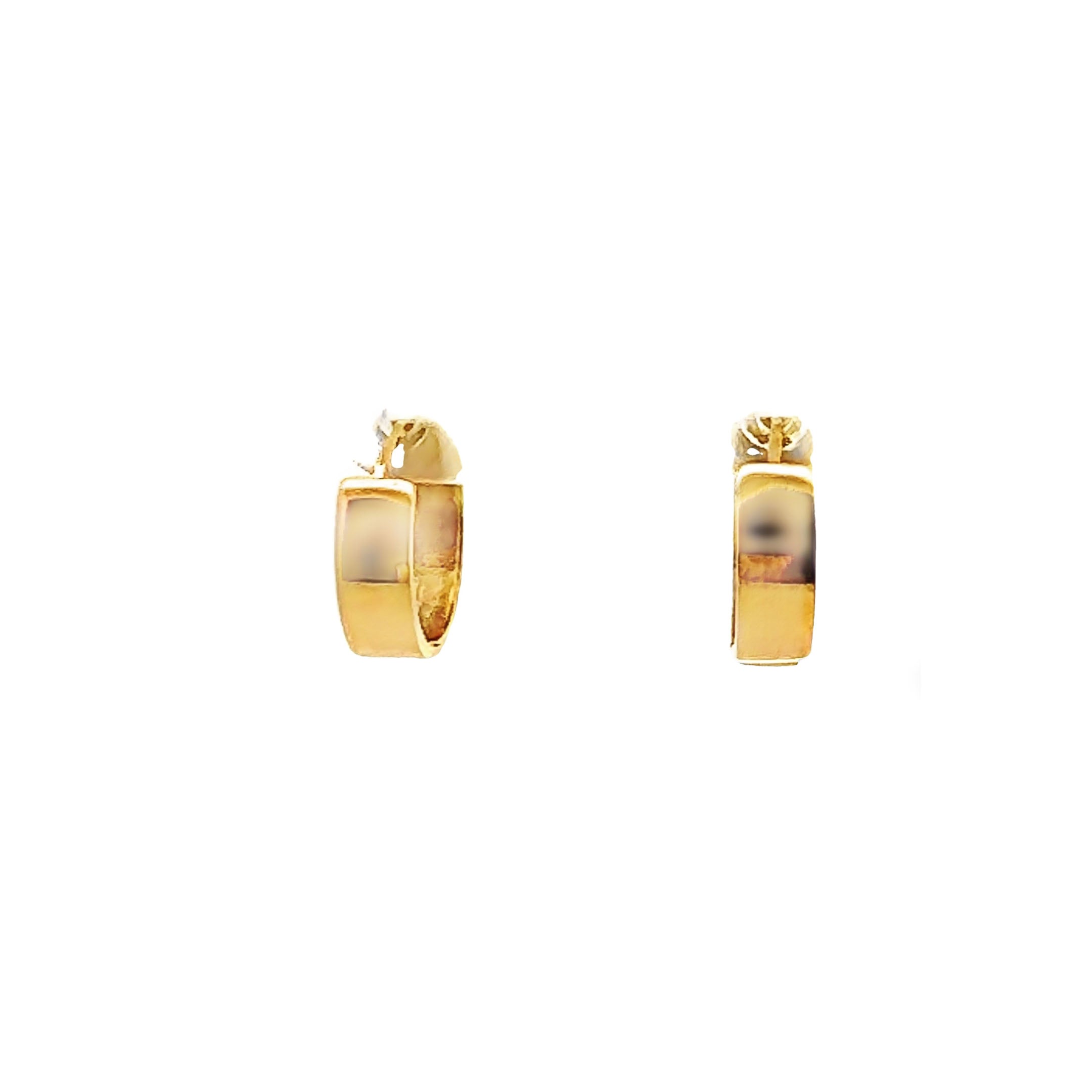 14K Yellow Gold Huggie Hoop Earrings
