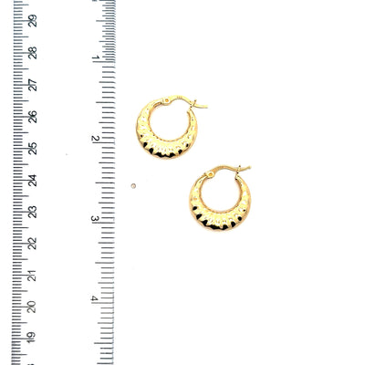 14K Yellow Gold Shrimp Hoop Earrings