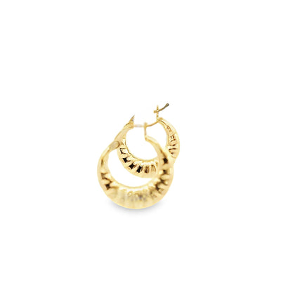 14K Yellow Gold Shrimp Hoop Earrings