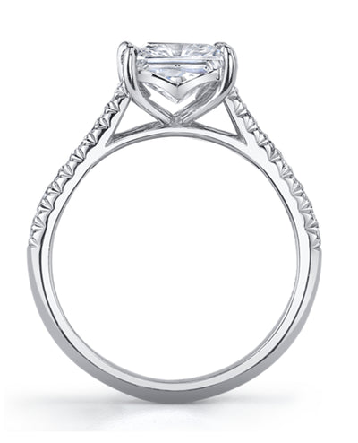 Designs By Vatche #1504 Platinum Engagement Ring Setting for 6.5 Millimeter Princess Cut Center Stone