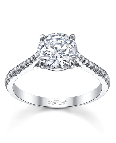 Designs By Vatche #1507 Platinum Engagement Ring Setting for 7.5 Millimeter Round Stone