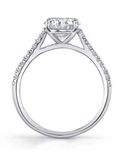 Designs By Vatche #1507 Platinum Engagement Ring Setting for 7.5 Millimeter Round Stone
