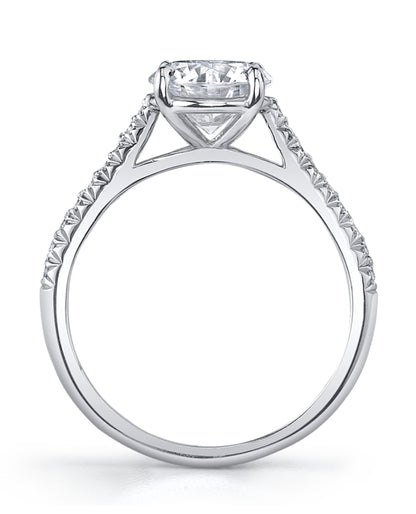 Designs By Vatche #1507 Platinum Engagement Ring Setting for 7.5 Millimeter Round Stone