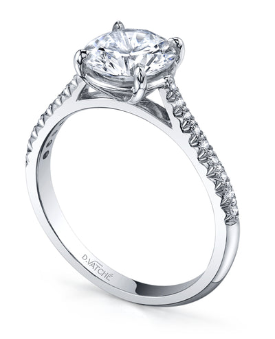 Designs By Vatche #1507 Platinum Engagement Ring Setting for 7.5 Millimeter Round Stone