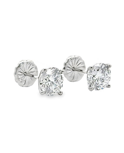 14K White Gold Lab Grown Diamond Earrings - 2.50 carats